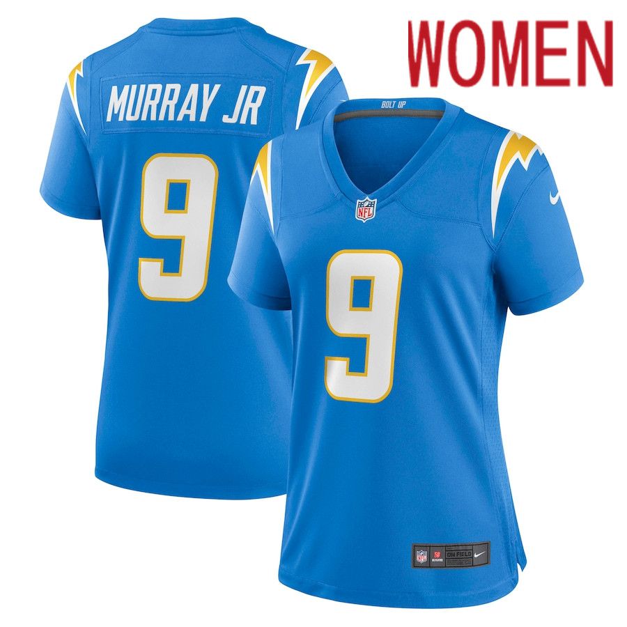 Women Los Angeles Chargers 9 Kenneth Murray Jr Nike Powder Blue Game NFL Jersey